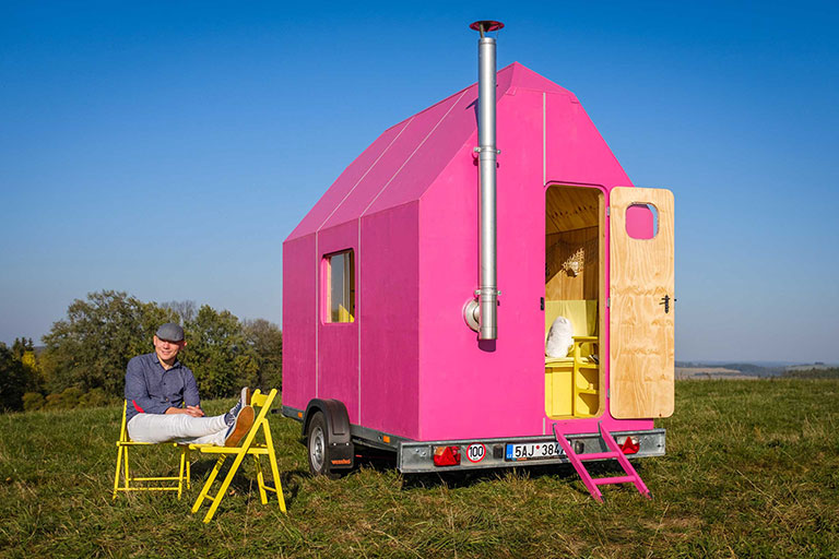 Magenta a smallest tiny house by the Czech Republic's Pin-Up Houses