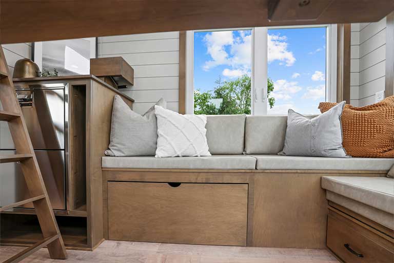 The Mini Tiny House 'Pathway' Has A Cute Rooftop Deck For Entertainment