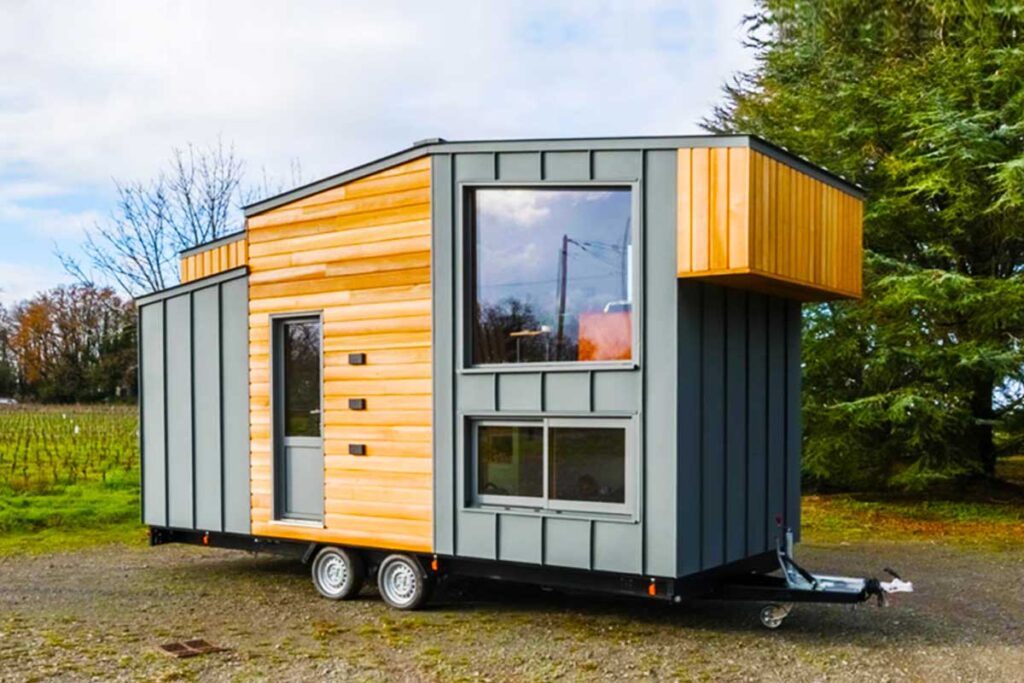 Ellebore tiny house on wheels with upside-down layout