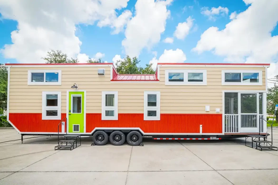 The Elmore Tiny Home offers under 500 sq ft of custom-designed living space.